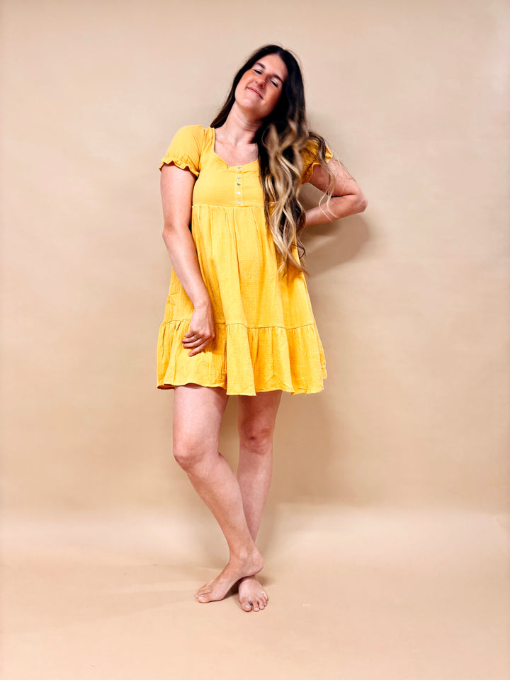 Wendy Babydoll Henley Dress