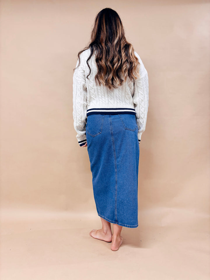 Rosie Cable Knit Collared Sweater