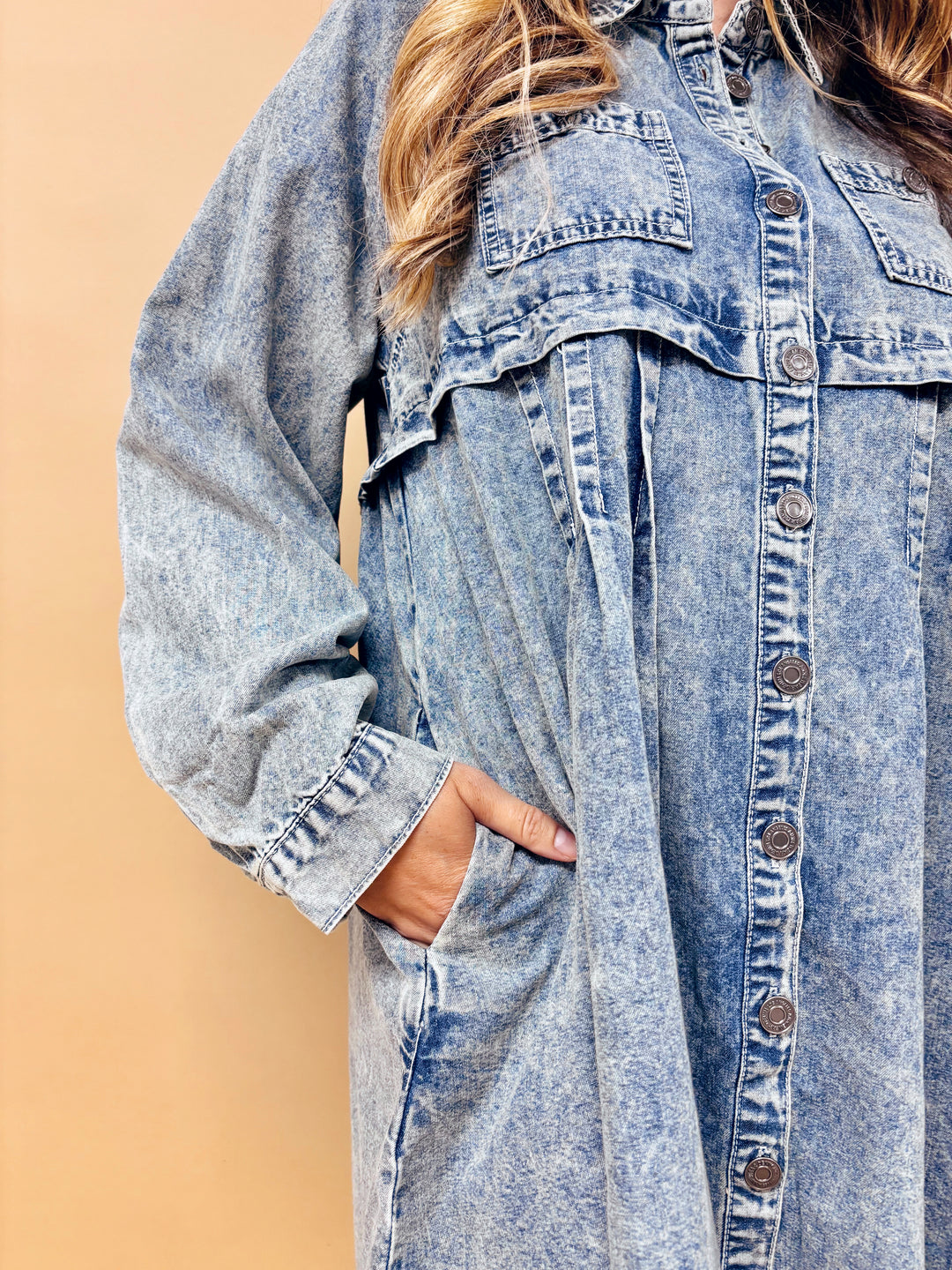 Amelia Acid Washed Denim Mini Dress