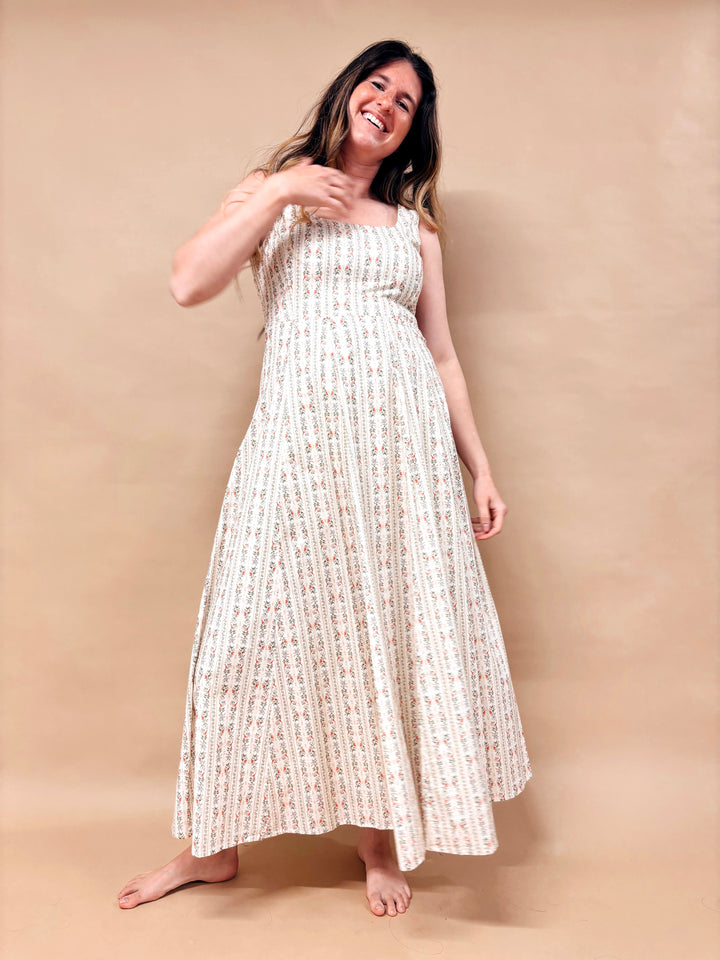 Sage Floral Midi Dress