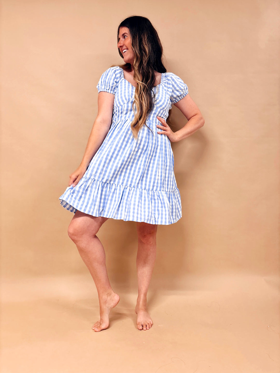 June Gingham Mini Dress