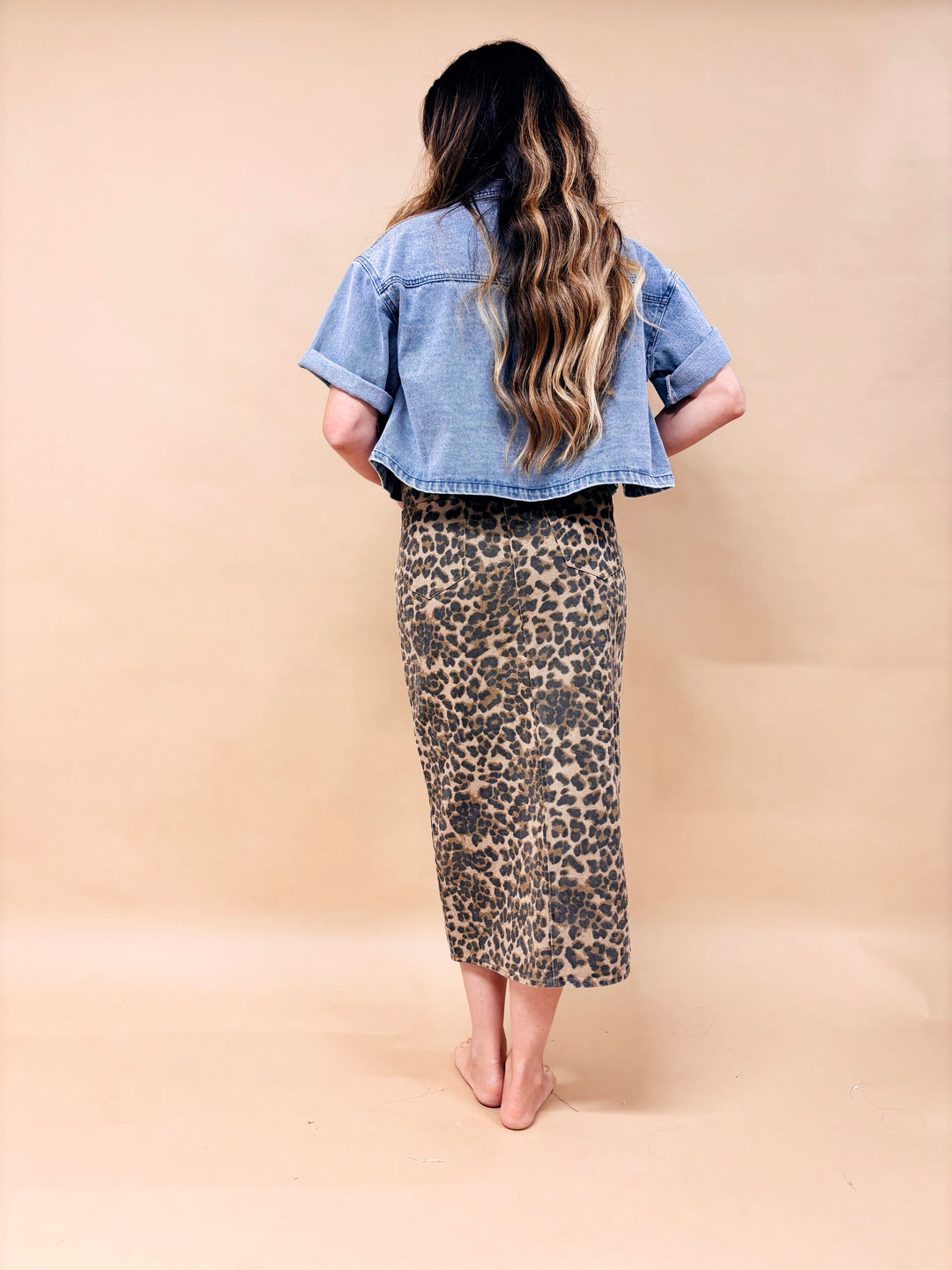 Darcy Leopard Pencil Midi Skirt