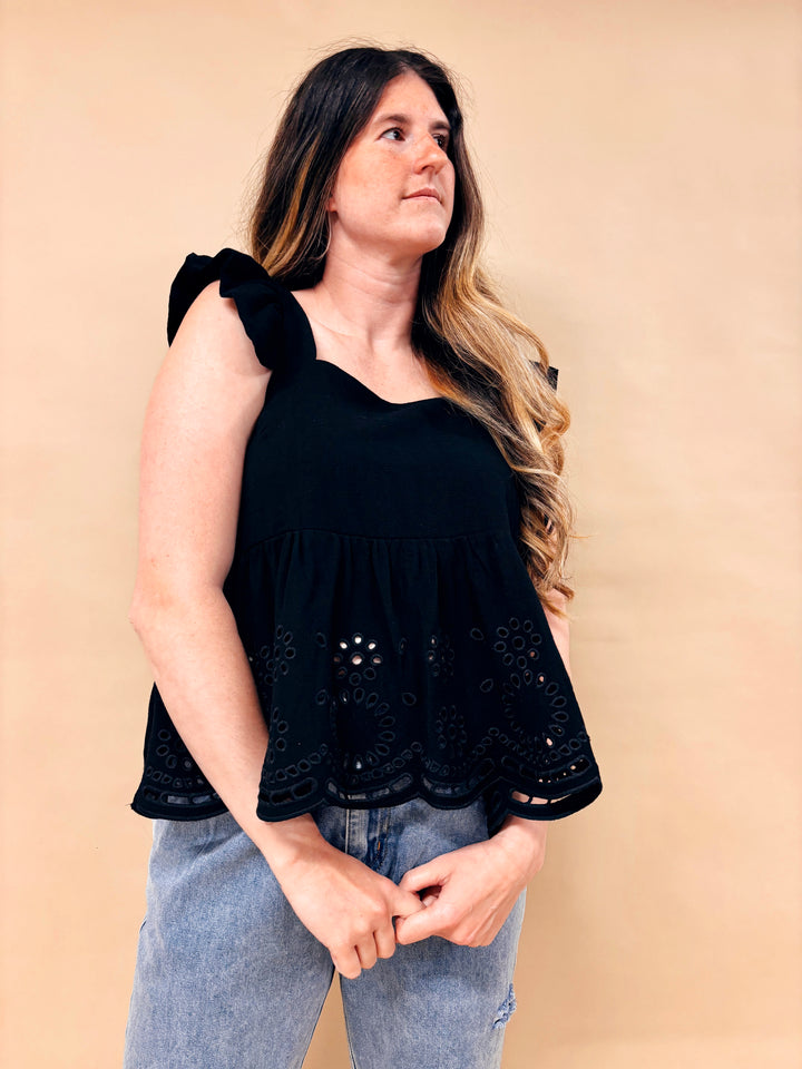 Pyper Eyelet Peplum Blouse