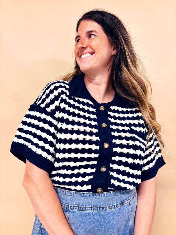 Bethany Button Down Knit Top