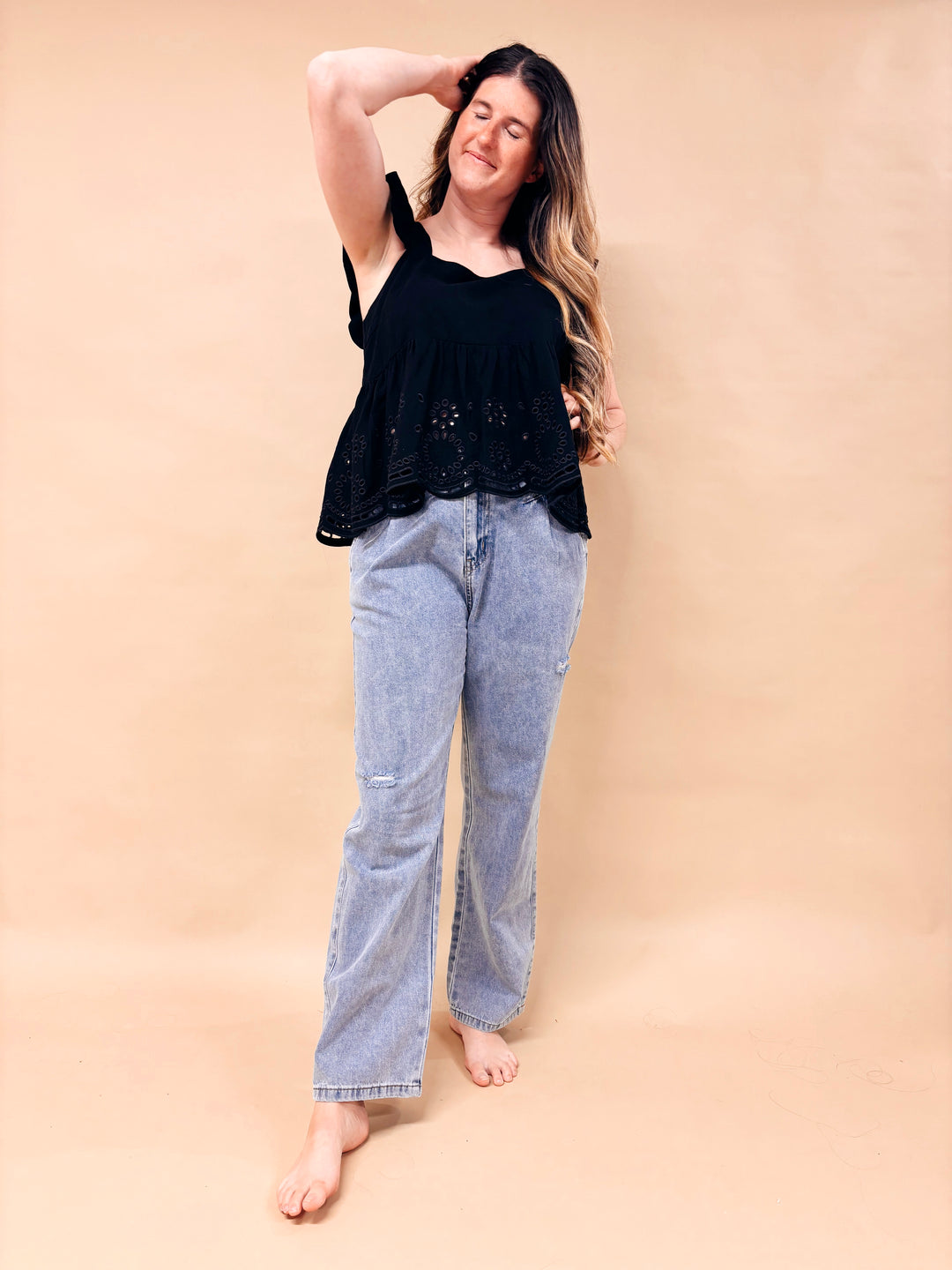 Pyper Eyelet Peplum Blouse