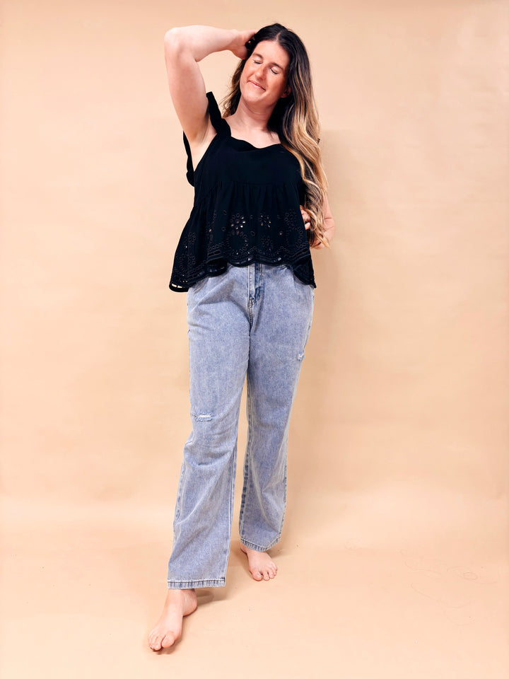 Pyper Eyelet Peplum Blouse