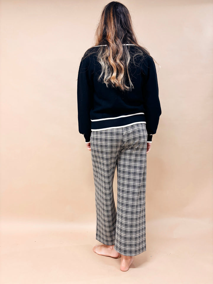 Sophia Edge Accent Collared Sweater