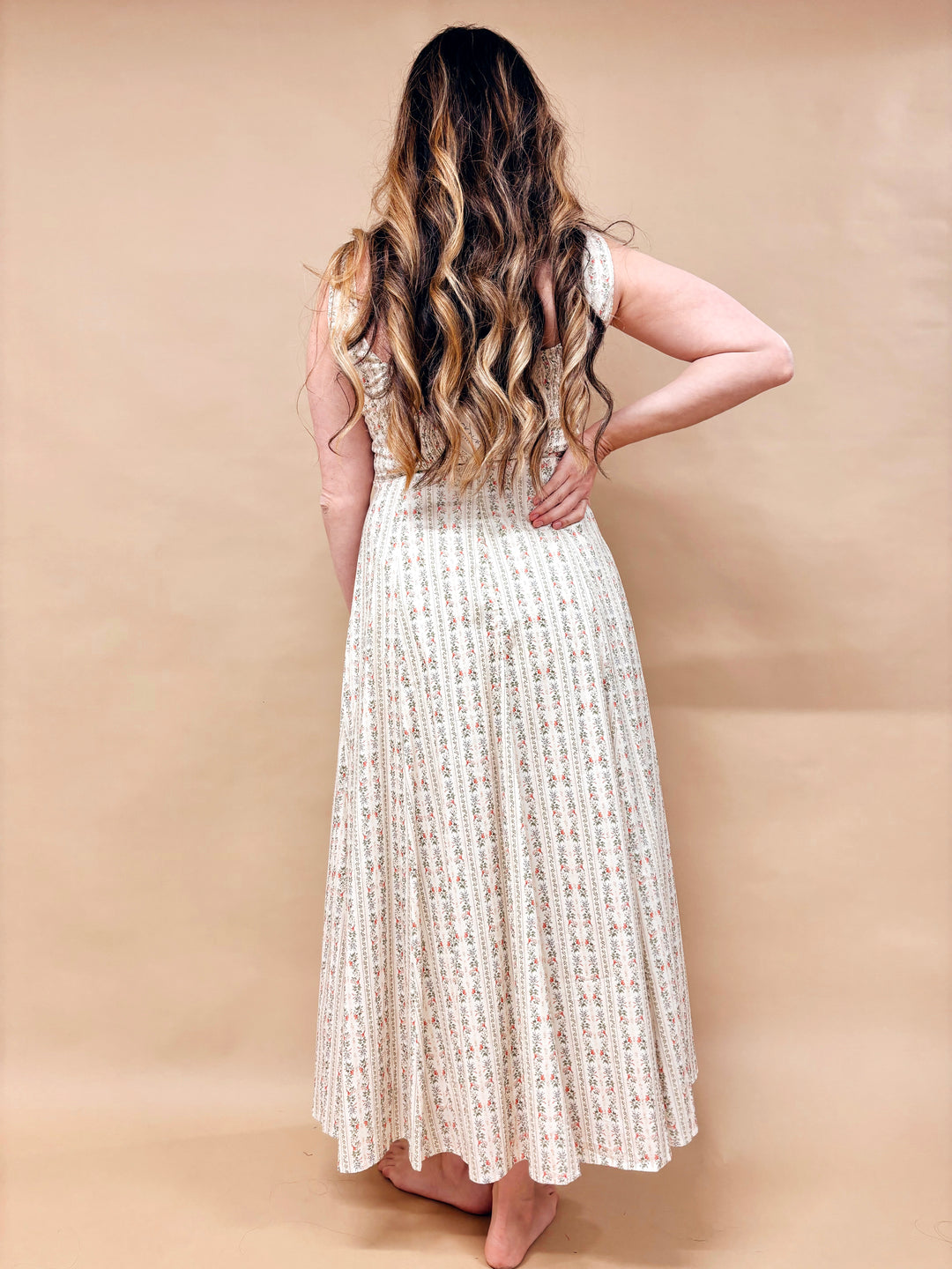 Sage Floral Midi Dress