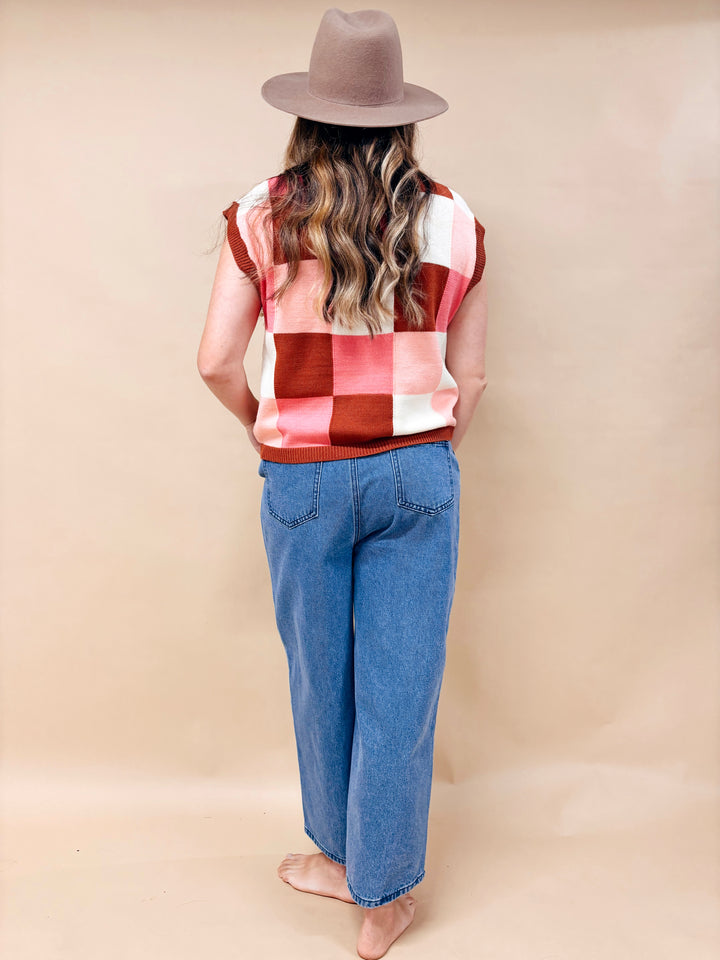 Mia Checkered Sweater Vest