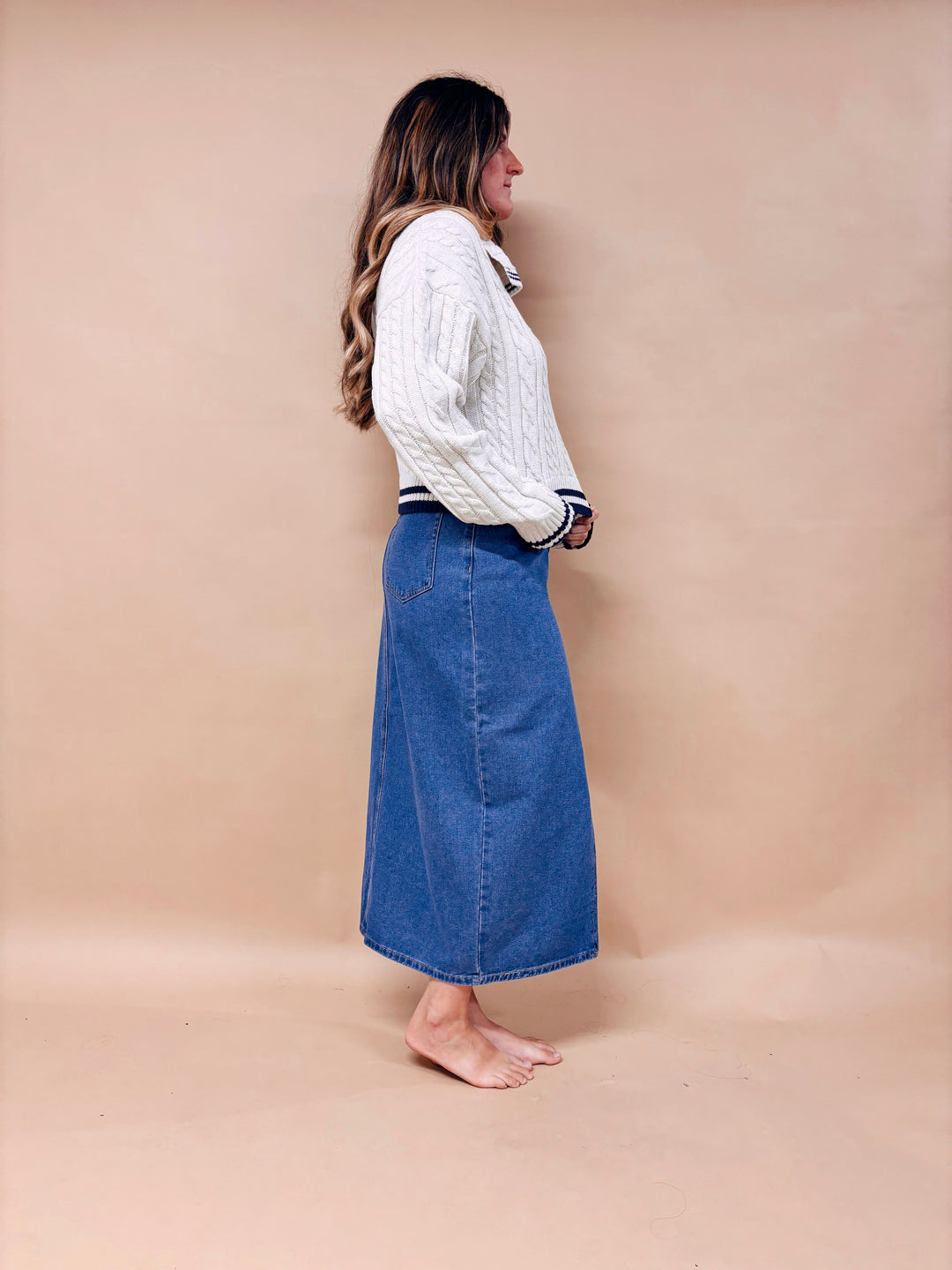 Rosie Cable Knit Collared Sweater