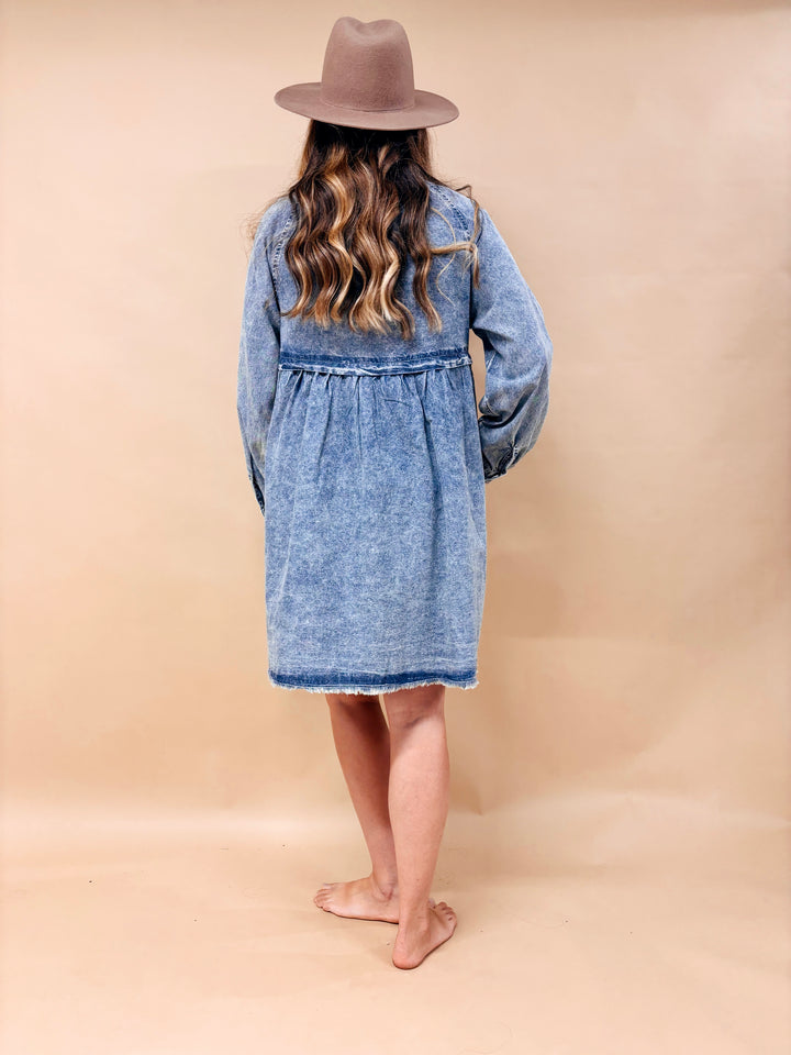 Amelia Acid Washed Denim Mini Dress