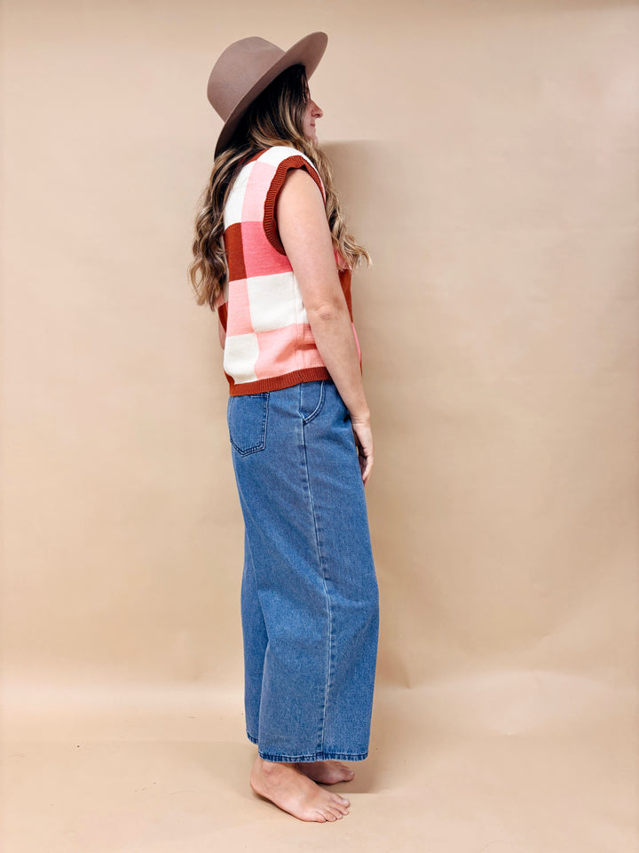 Mia Checkered Sweater Vest