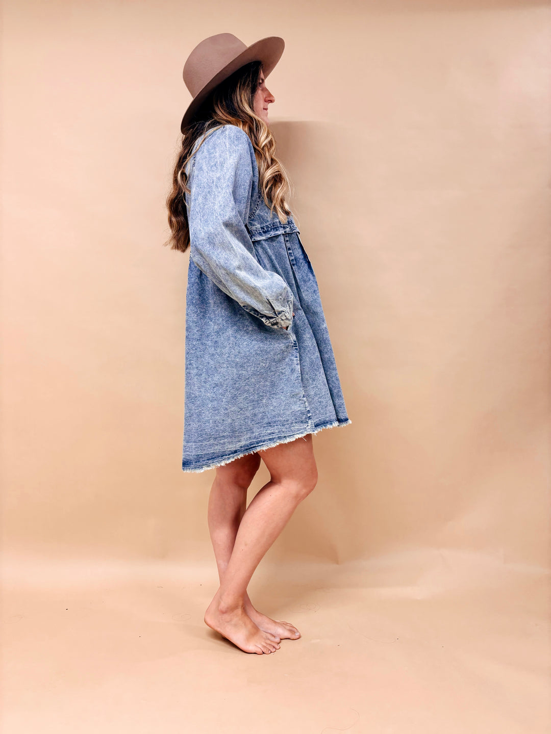 Amelia Acid Washed Denim Mini Dress