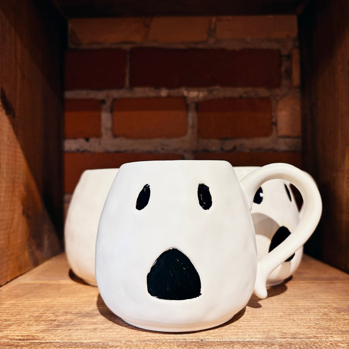 Debossed Stoneware Ghost Mug 16oz.