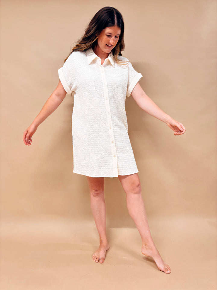 Blossom Textured Button Down Dress
