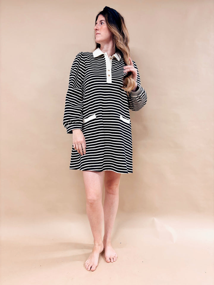 Evelyn Striped Collar Dress