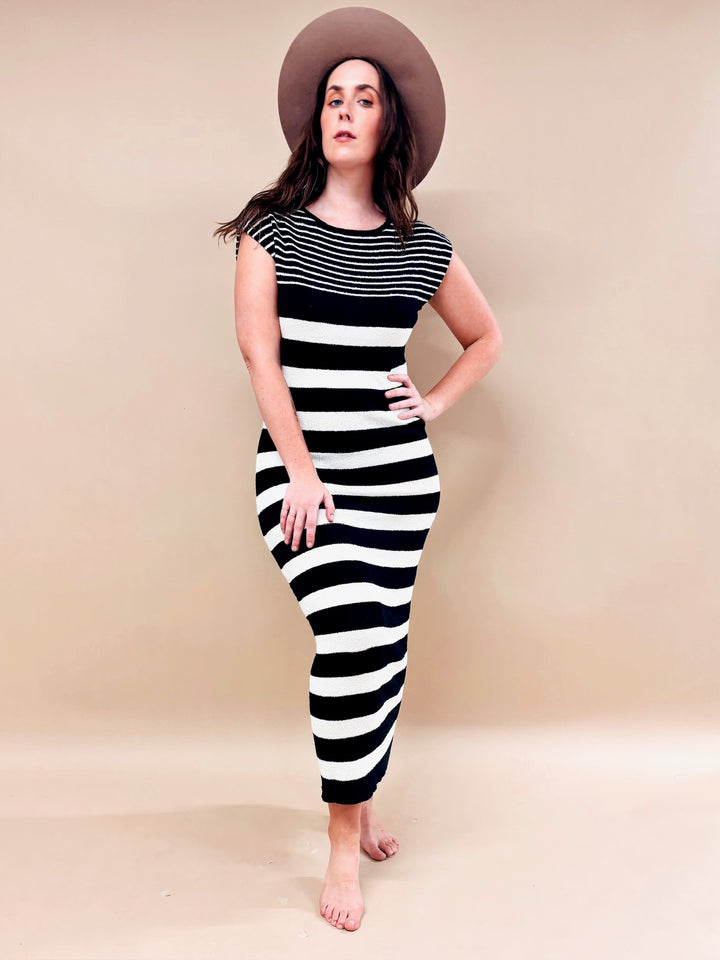 Grace Striped Pattern Knit Dress