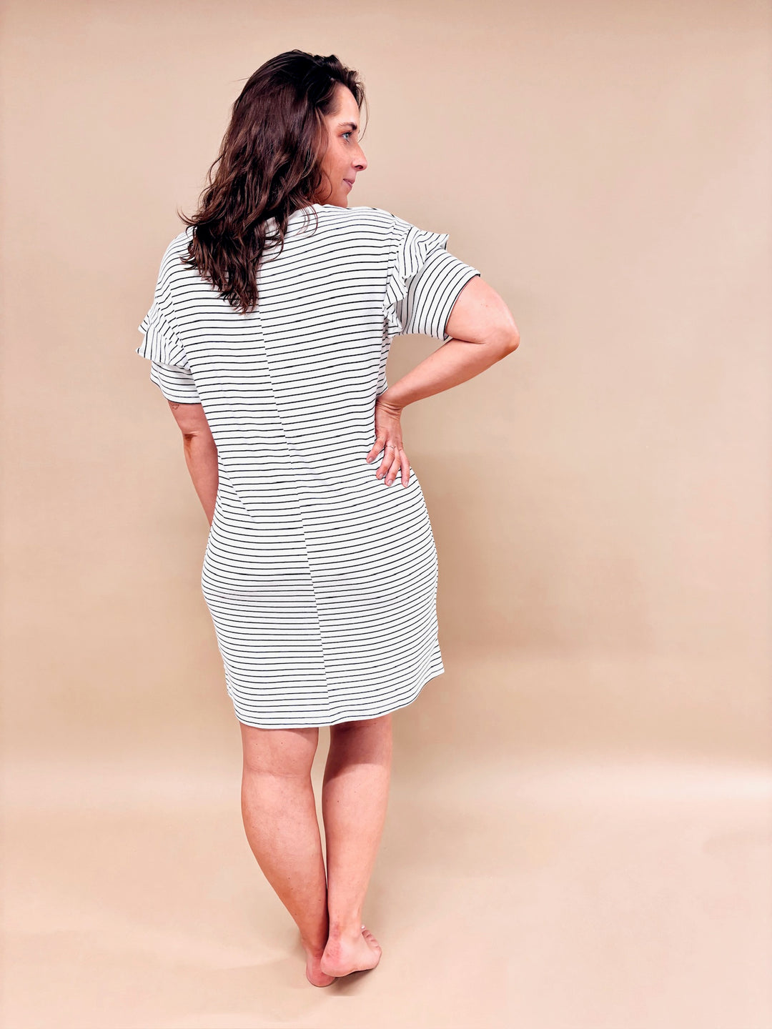 Keyla Striped Short Sleeve T-Shirt Dress