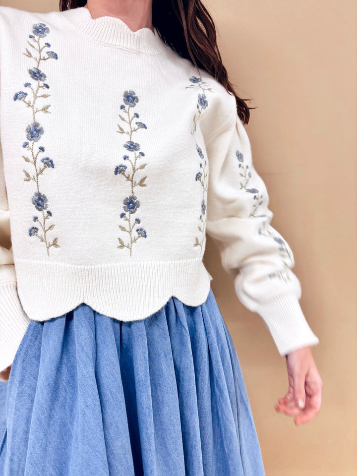 Maggie Scalloped Sweater