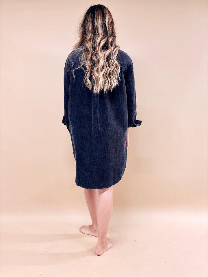 Paris Garment Washed Corduroy Duster Dress