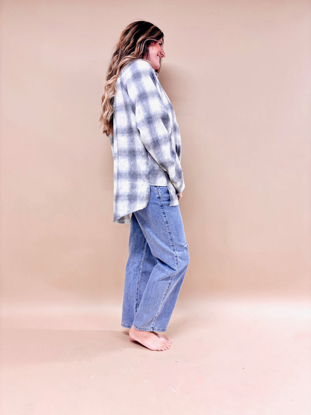 Laura Plaid Washed Flannel Shirt