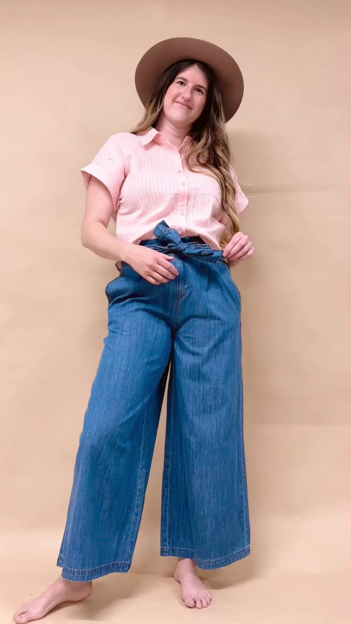 Drew Paper Bag Chambray Trousers