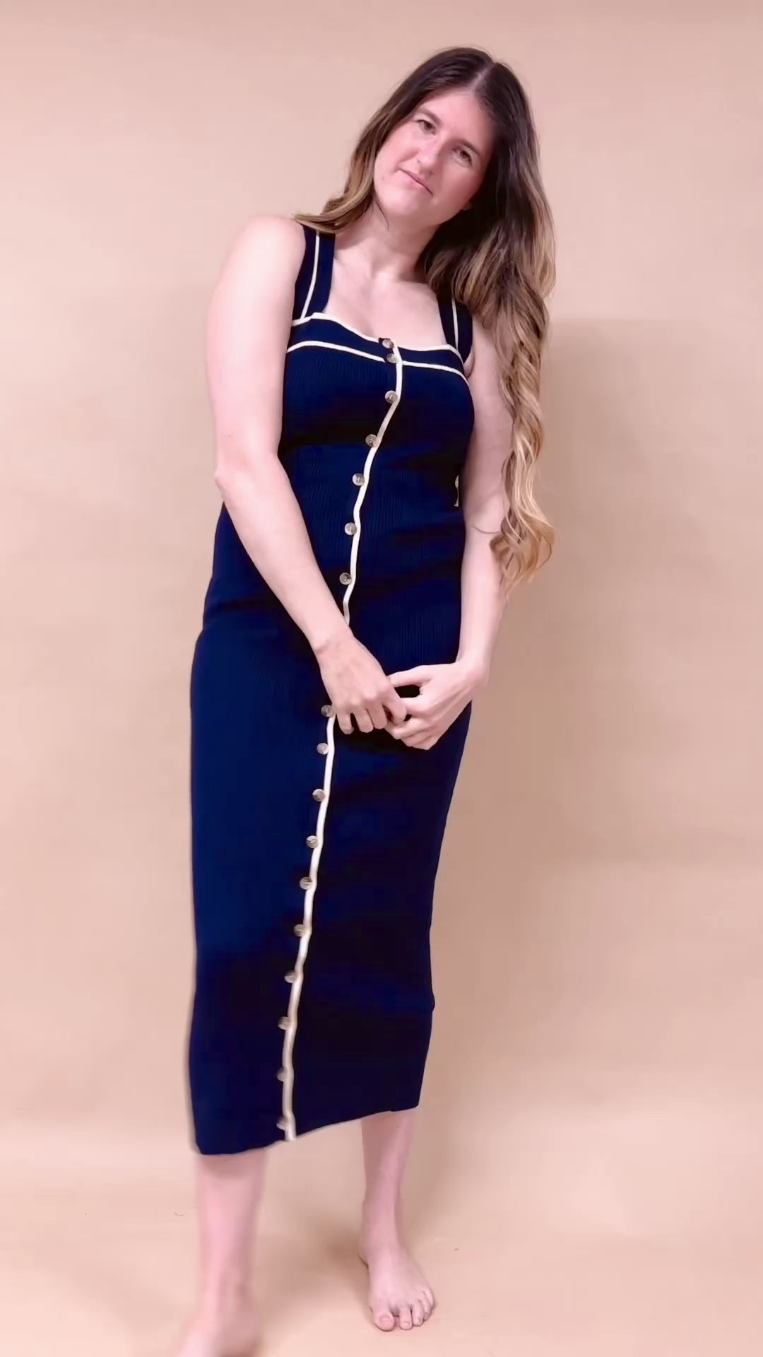 Liv Cross Back Knit Midi Dress